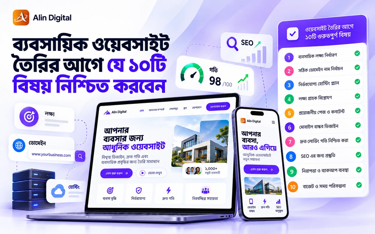 ব্যবসায়িক ওয়েবসাইট তৈরির আগে যে ১০টি বিষয় নিশ্চিত করবেন