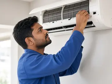 নমুনা ছবি: এসি সার্ভিস করছেন একজন টেকনিশিয়ান