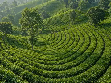 নমুনা ছবি: ঢেউখেলানো পাহাড়ে সবুজ চা-বাগান